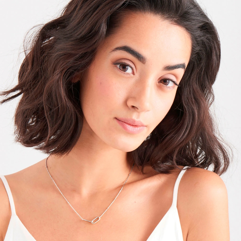 Ania Haie Mittellange Halskette 925er Sterlingsilber The Mini Heart Link silber(Image 2)