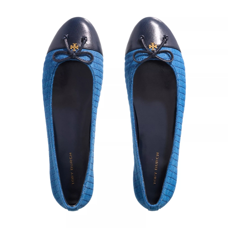Tory Burch Ballerinas Cap-Toe Quilted Ballet Dark Denim/New Navy(Image 4)