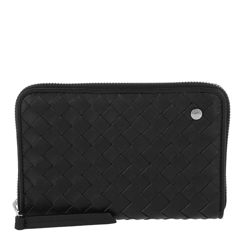 Abro Piuma Woven Wallet Black/Nickel Zip-Around Wallet
