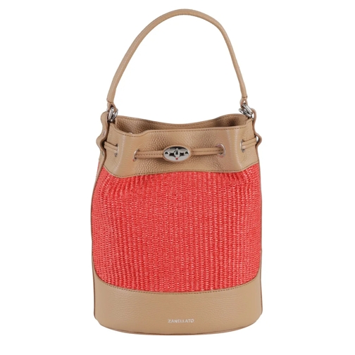 Zanellato Sac reporter Monda` Vimini Bucket Bag Red