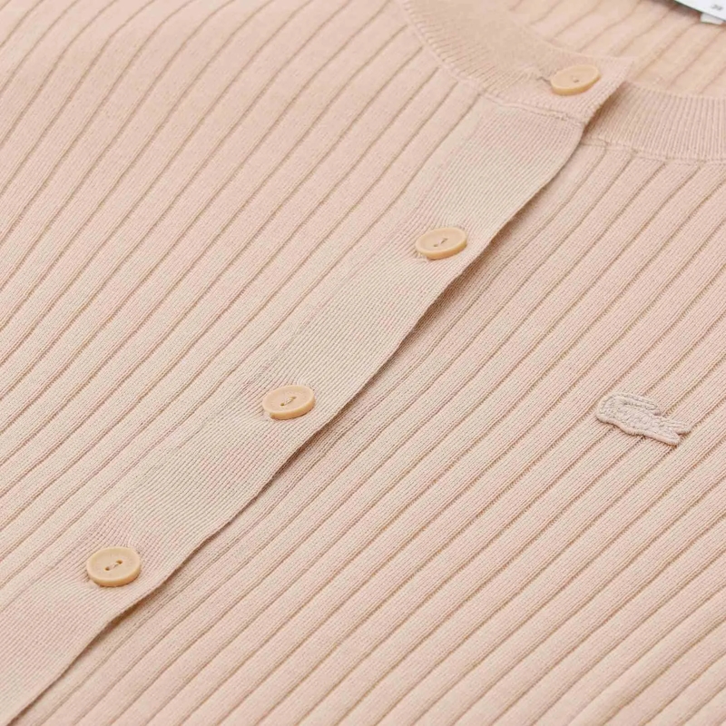 Lacoste Strickjacke Cardigan mit Logo beige(Image 3)