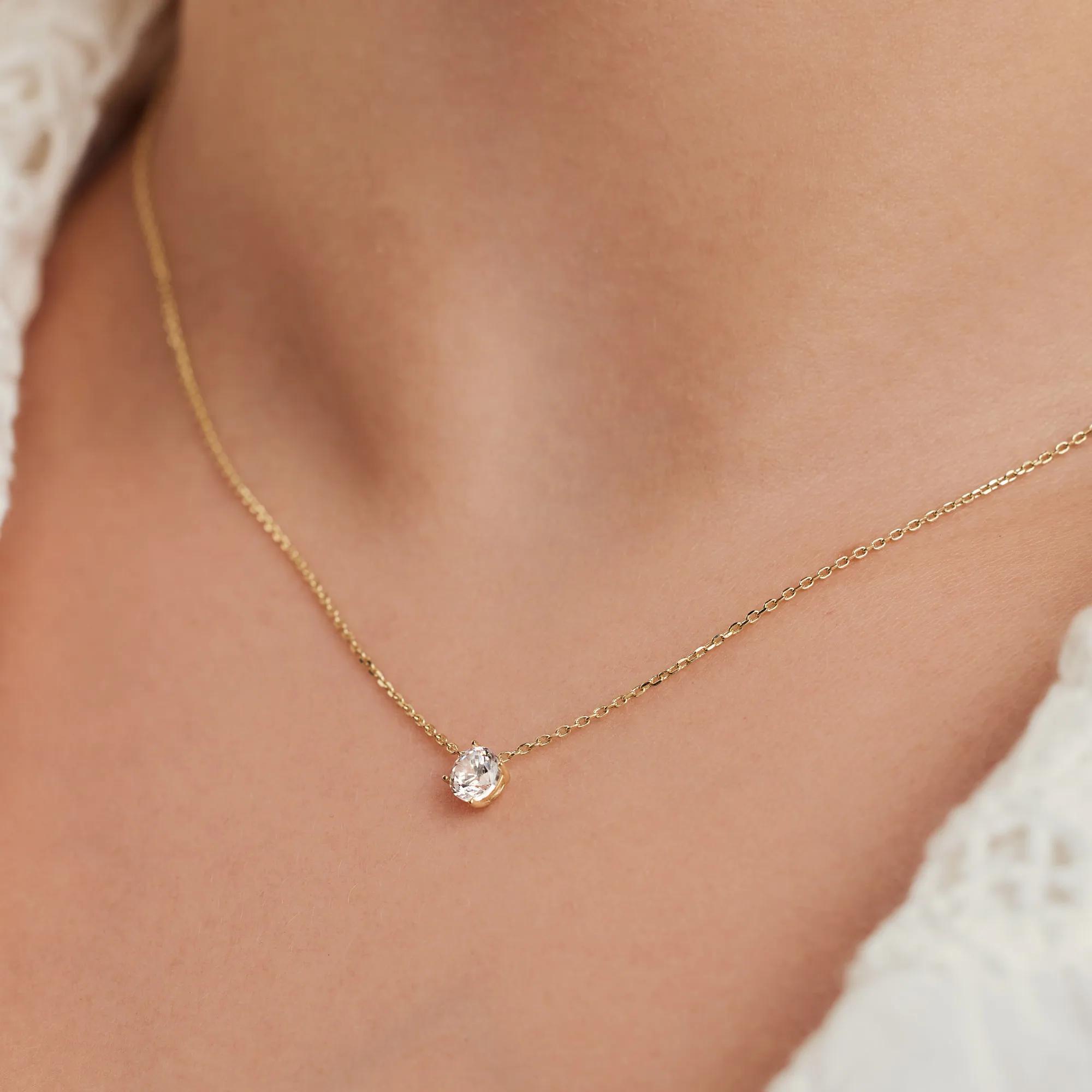 Thumbnail - BELORO Halskette - Monte Napoleone Stella 9 karat necklace with zirco - Gr. unisize - in Gold - für Damen