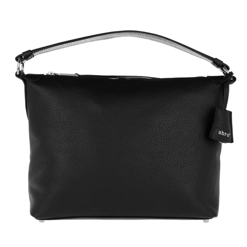 Abro Cervo Leather Hobo Shoulder Bag Black/Nickel Hoboväska