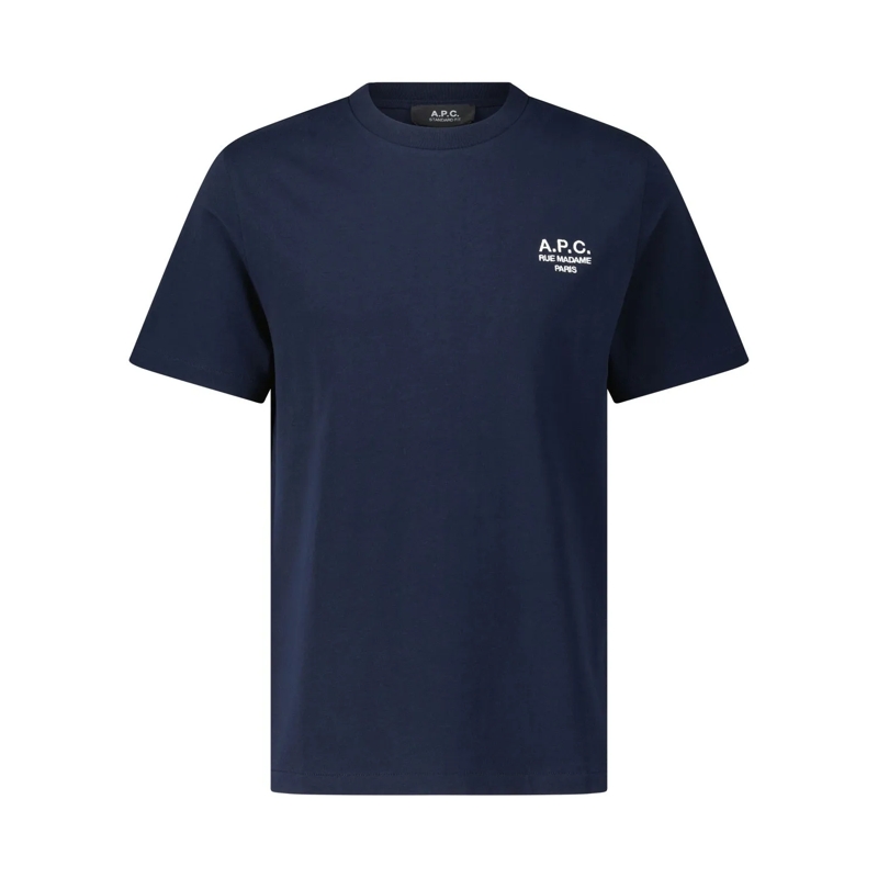 A.P.C. T-Shirt T-Shirt mit Logo-Stickerei blau
