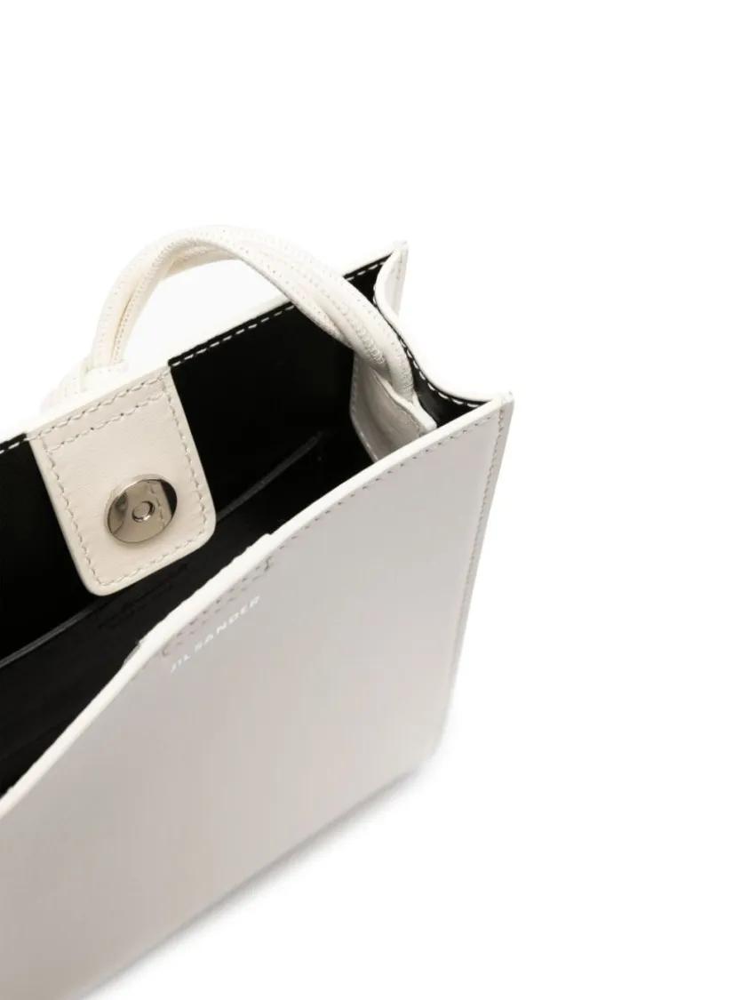 Jil Sander Crossbody bags White Calf Leather Handbag With Braided Strap And in wit