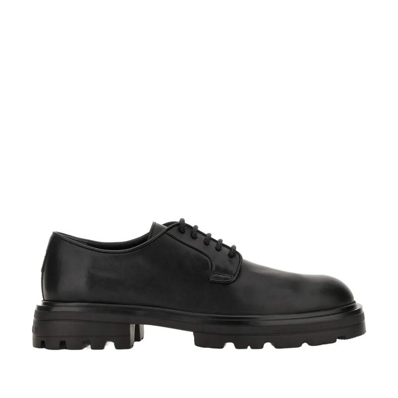 Hogan Schnürschuhe Polished Leather Derby Shoes Black
