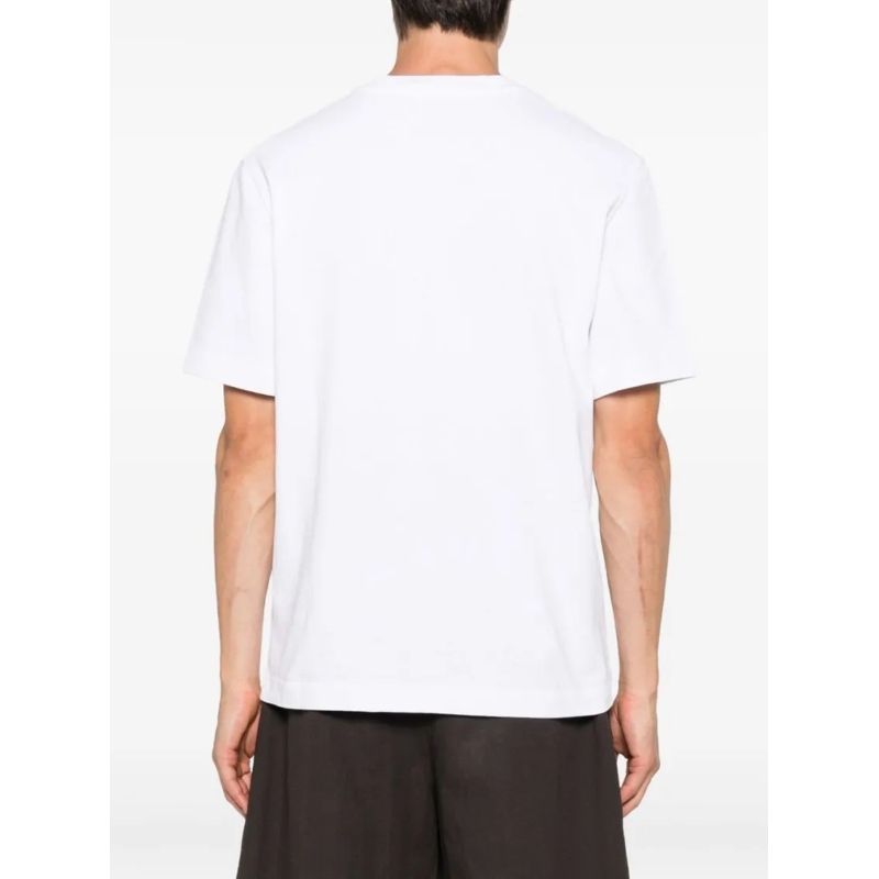 Jacquemus T-shirt Relaxed Fit Gros Grain T-Shirt With Embroidered Lo White