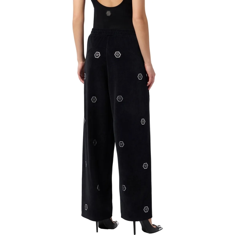 Philipp Plein Jogginghose Chenille Skater Fit Tracksuit Pants Monogram Stras schwarz(Image 2)