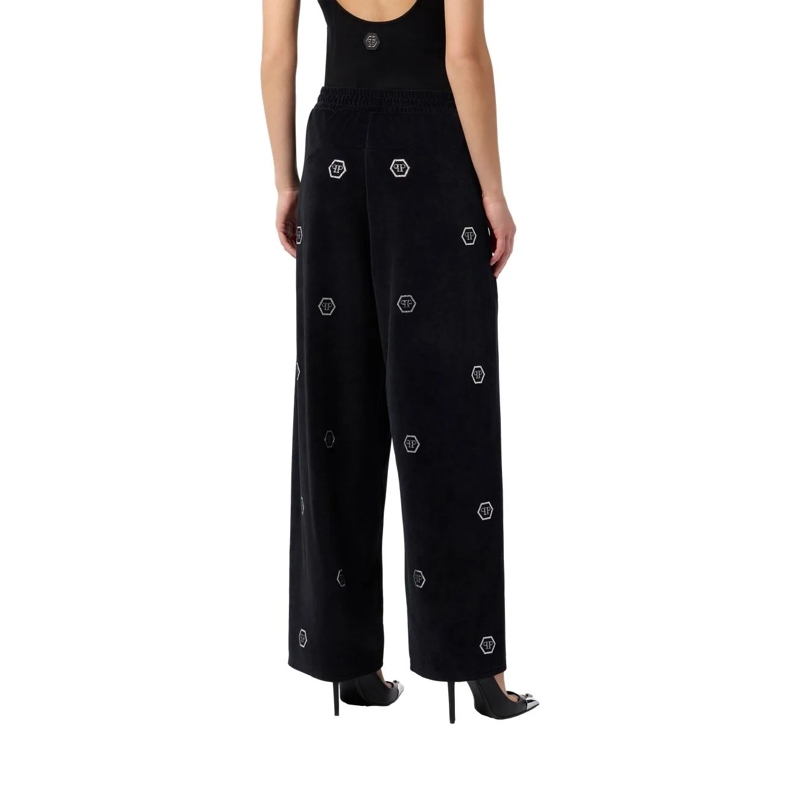 Philipp Plein Hose Chenille Skater Fit Tracksuit Pants Monogram Stras schwarz(Image 3)