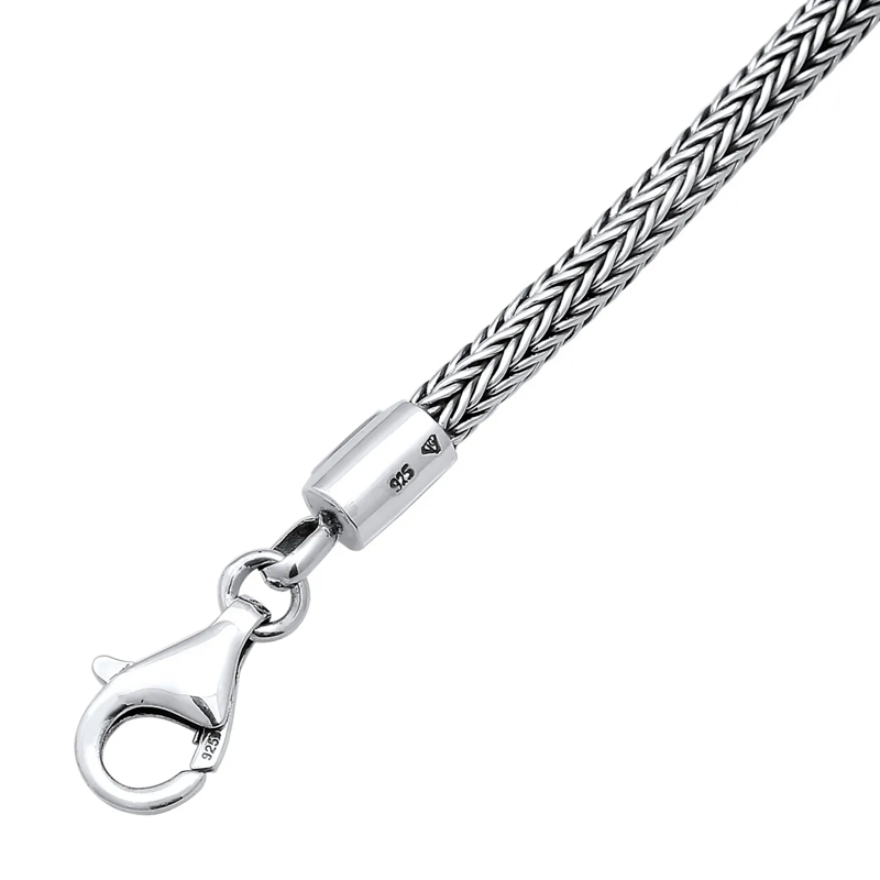 Kuzzoi Mittellange Halskette Halskette Herren Basic Schlangenkette Oxidiert 925 silber(Image 4)