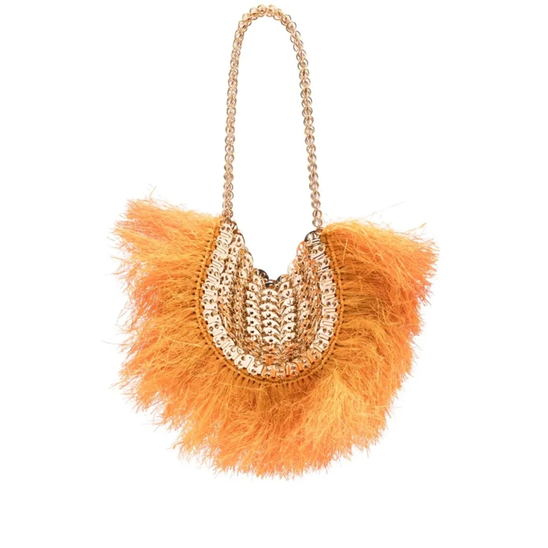 Paco Rabanne Sac à bandoulière Structured Bag With Minimalist Design Orange