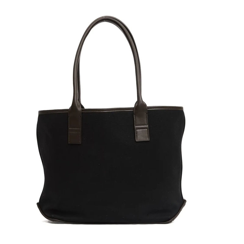 Hogan Fourre-tout Address Small Shopping Bag In Black Canvas Black