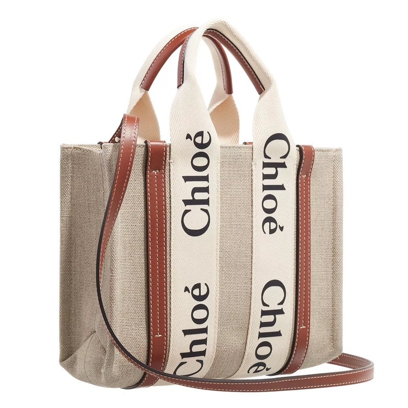 Chloé Tote Woody White Brown(Image 4)