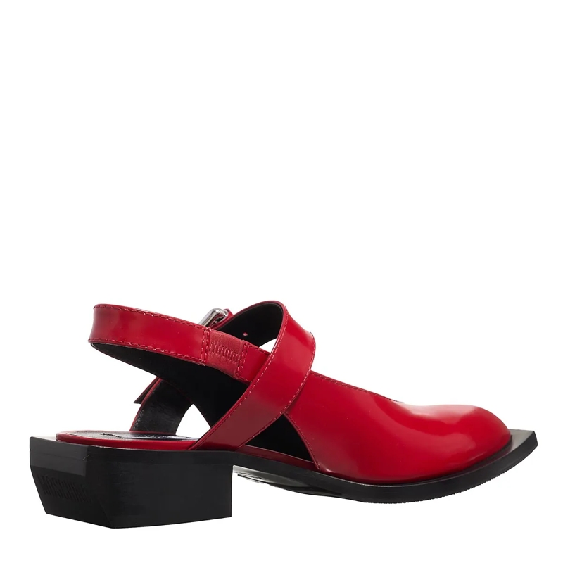Moschino Mary Janes Big Buckles Rosso(Image 4)