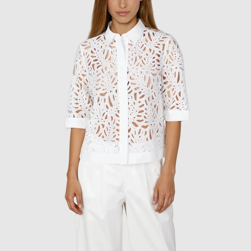Marc Aurel Bluse Spitzen-Bluse weiss(Image 3)