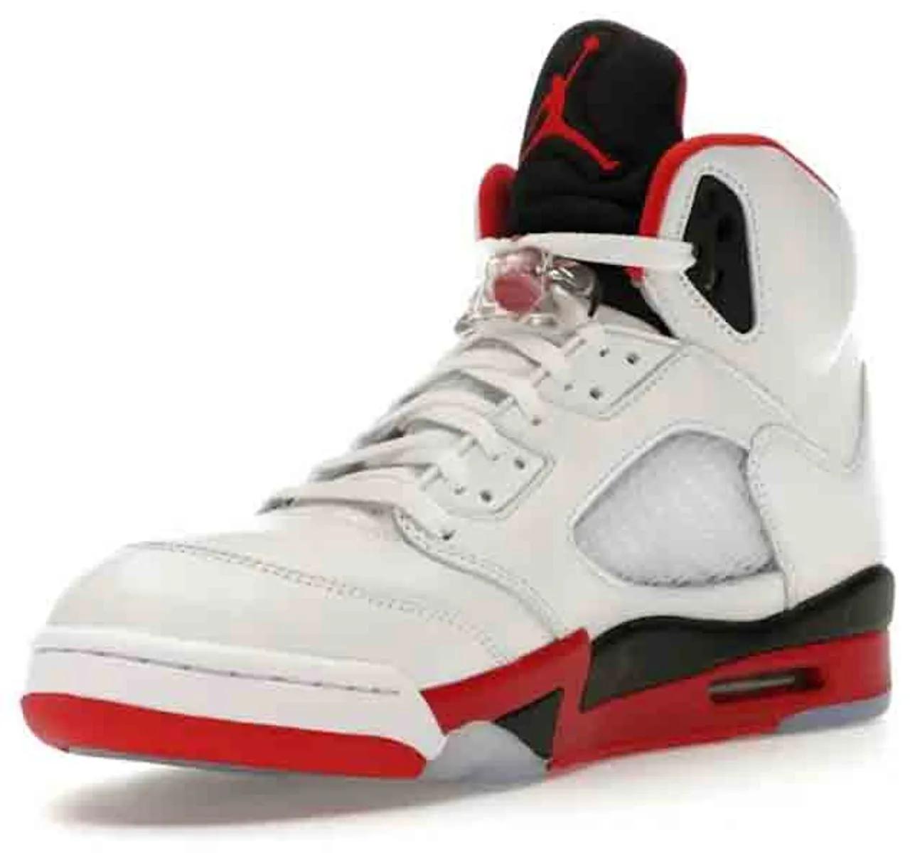 Thumbnail - Nike Low-Top Sneaker - Jordan 5 Retro Fire Red Black Tongue (2025) - Gr. 46 (EU) - in Weiß - für Damen