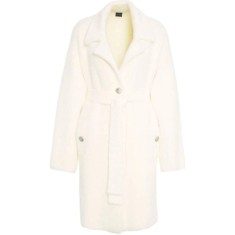Pinko Veste de transition Coat with waist-belt weiß