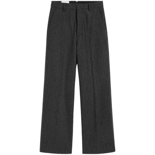 AMI Paris  Grey Pinstriped Tailored Trousers Grey