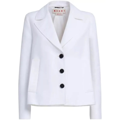 Marni White Cady A-Line Jacket White 