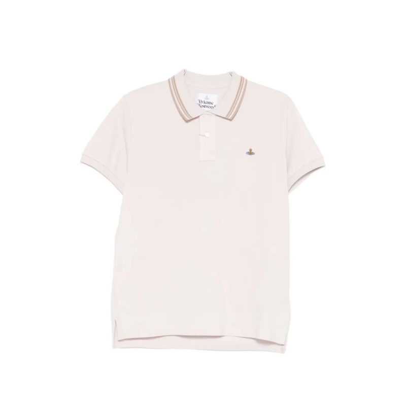 Vivienne Westwood Polo shirt Short-Sleeved Polo Shirt With Dual Stripe Detail Neutrals