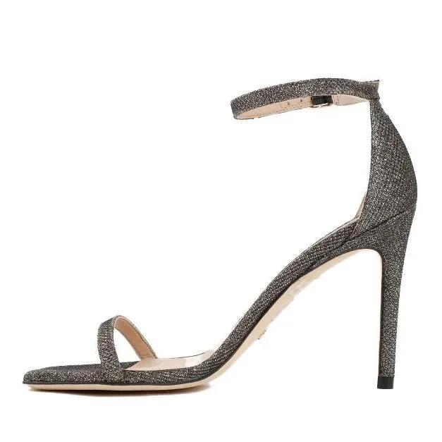 Stuart Weitzman Sandalen & Sandaletten - Nudistcurve 100 Sanda Pyrate New Noir Sandals - Gr. 39,5 (EU) - in Grau - für Damen