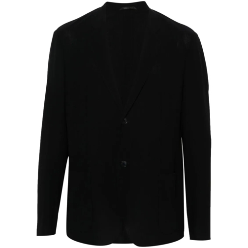 Giorgio Armani Blazer Navy Blue Wool Jacket Black