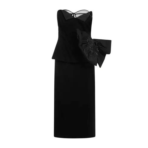 Maison Margiela Black Virgin Wool Midi Dress Black 