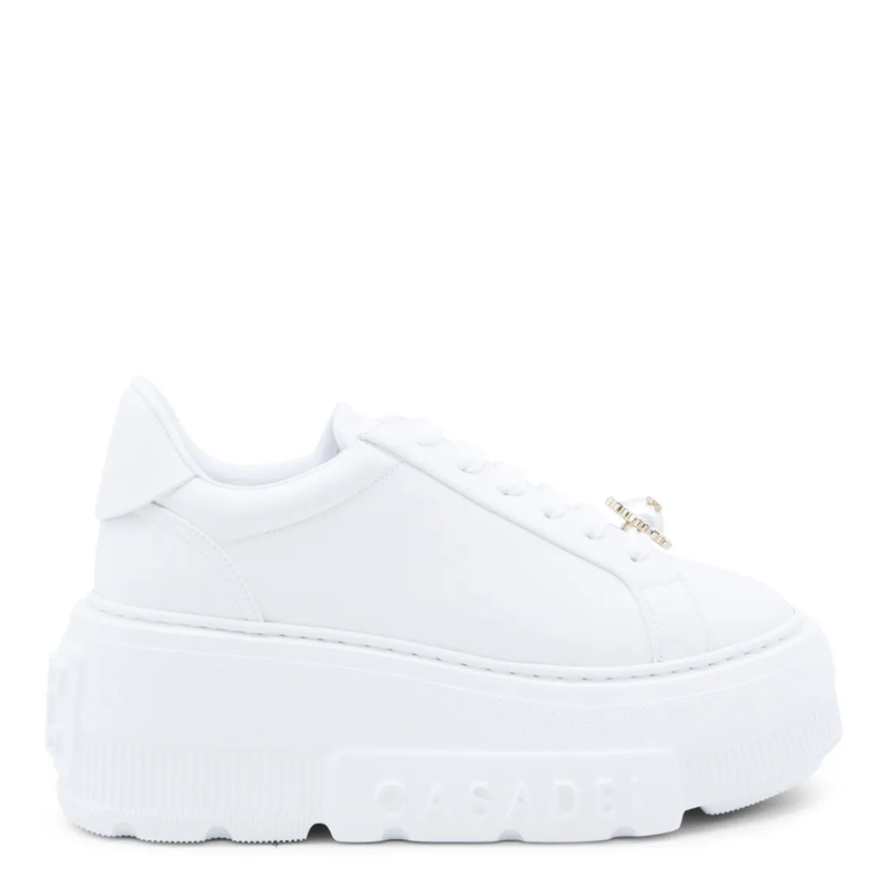 Casadei Low-Top-Sneaker Minimalist White Sneakers With Smooth Upper White