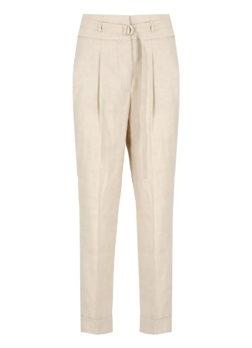 Thumbnail - Peserico - Beige Linen And Wool Pants - Größe 44 - beige