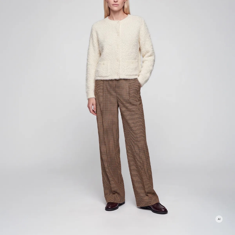 Marc Aurel Strickjacke- aufgesetzte Taschen- Rippenbündche beige | Blazer