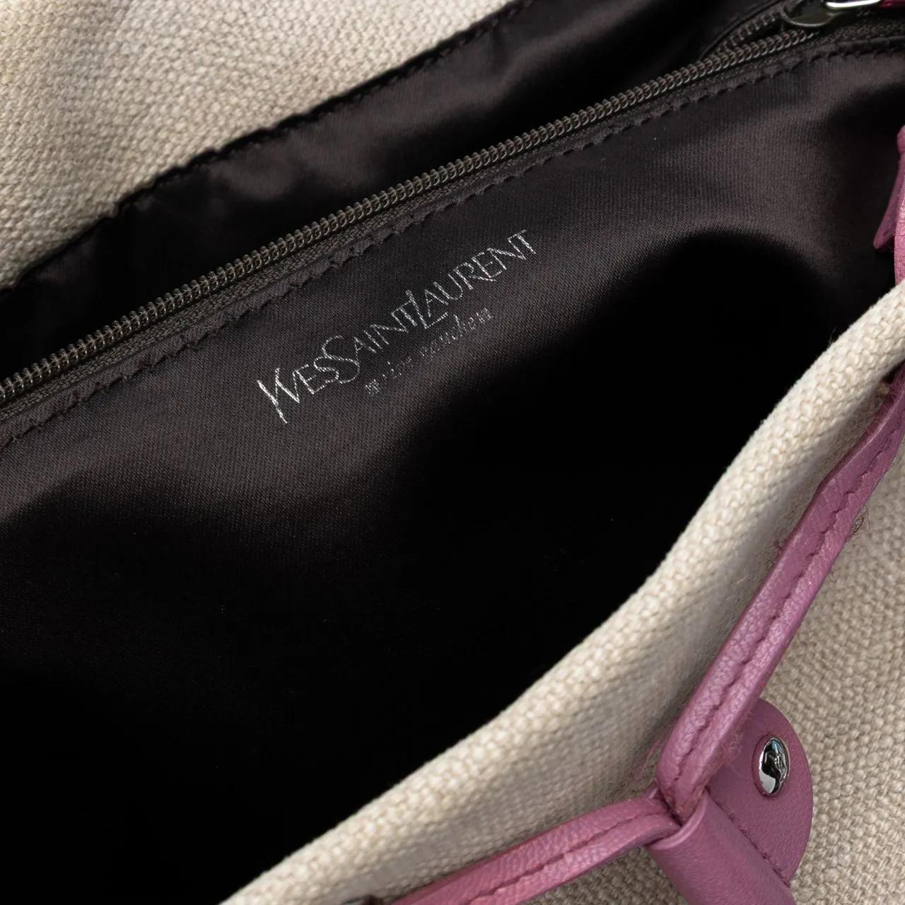 Thumbnail - Saint Laurent Shopper - Canvas Fringed Heart Applique Tote - Gr. unisize - in Braun - für Damen