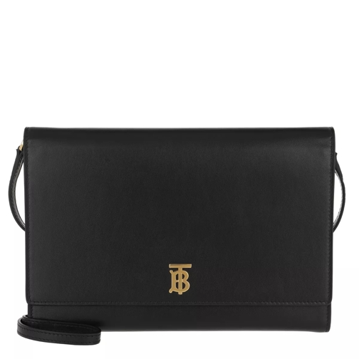 Burberry Monogram Motif Bag Leather Black Crossbody Bag