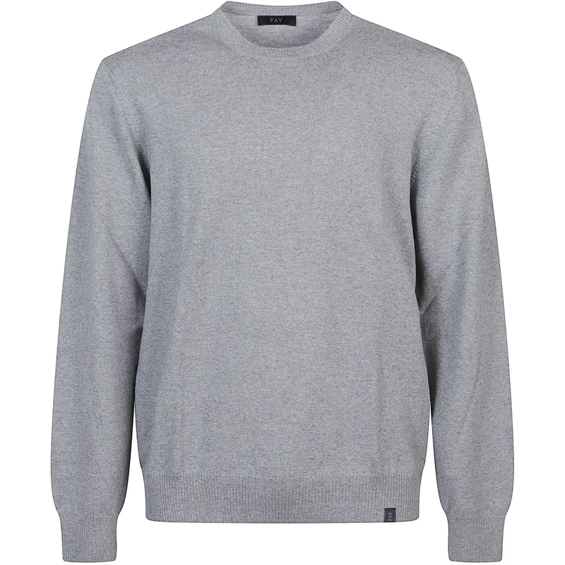 Fay  Round Neck Sweater White weiß