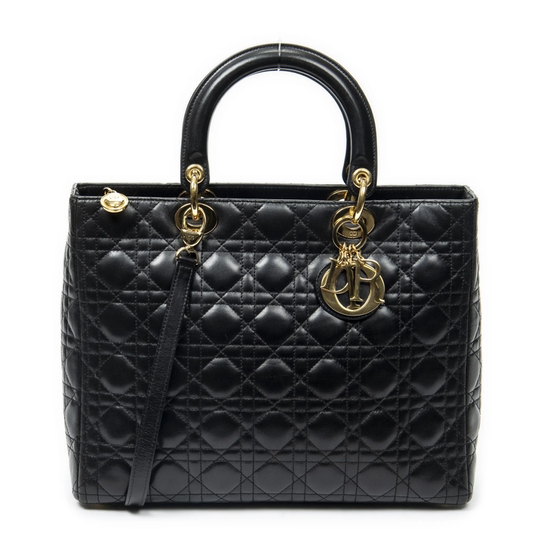 Christian Dior Crossbody Bag Large Lady Dior Zip schwarz