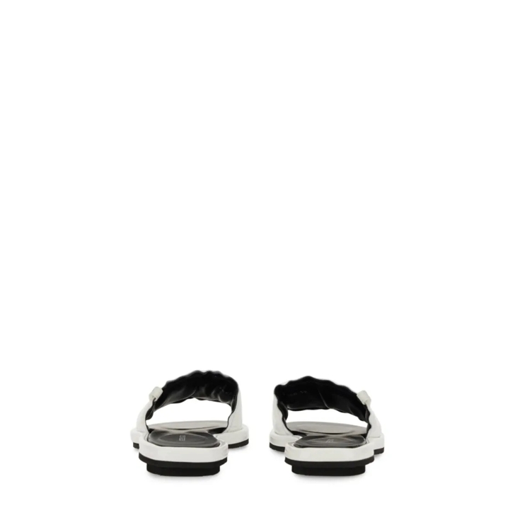 サンダル・ミュール Premiata White Slide Sandal With Lamb Leather Upper Premiata White Slide Sandal With Lamb Leather Upper White