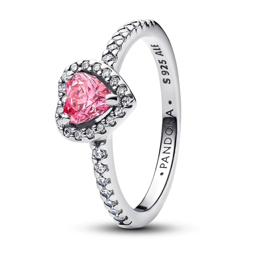 Pandora Bague Elevated Pink Heart Ring Sterling Silber