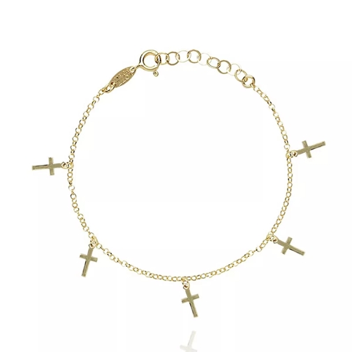 LOTT.gioielli Bracelet 5 Little Cross Polished Yellow Gold Armband