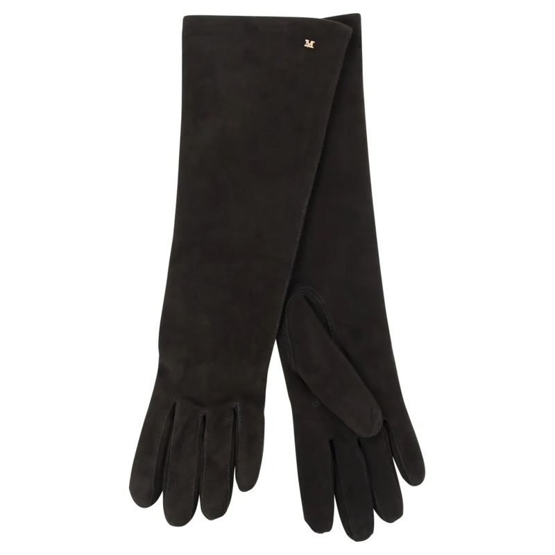 Max Mara Handschoenen Afideesuede - Long Suede Nappa Gloves Black