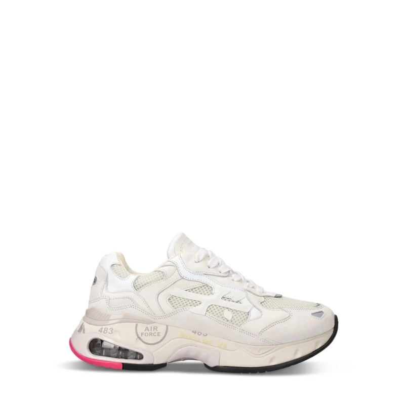 Premiata Low-Top-Sneaker Innovative Sneakers With Mixed Material Design White