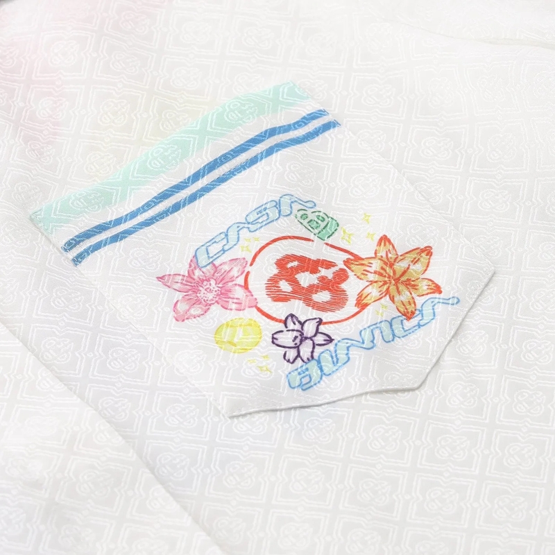 Casablanca Bluse Kurzarmbluse aus Seide weiß(Image 5)