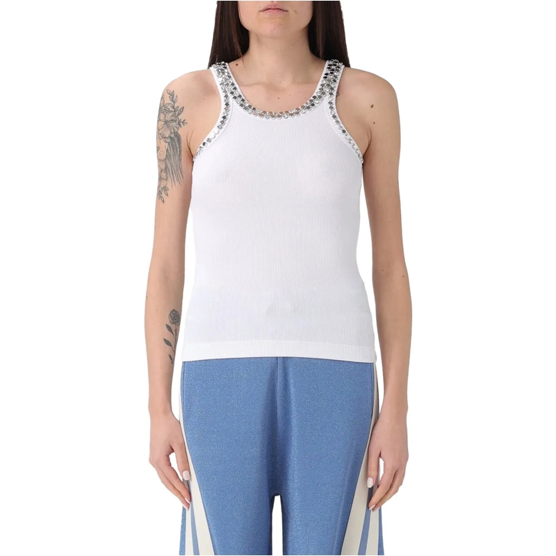 Pinko Top T-Shirts And Polos Bianco Brill mehrfarbig