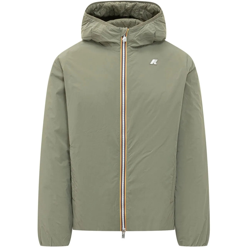 K-Way Daunenjacke Giacca con Cappuccio e Zip Frontale grün