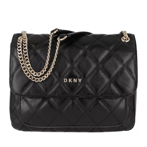 DKNY Sofia Chain Flap Bag Black Gold Sac à bandoulière