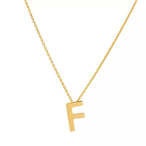 BELORO Necklace Letter F Yellow Gold Mellanlångt halsband