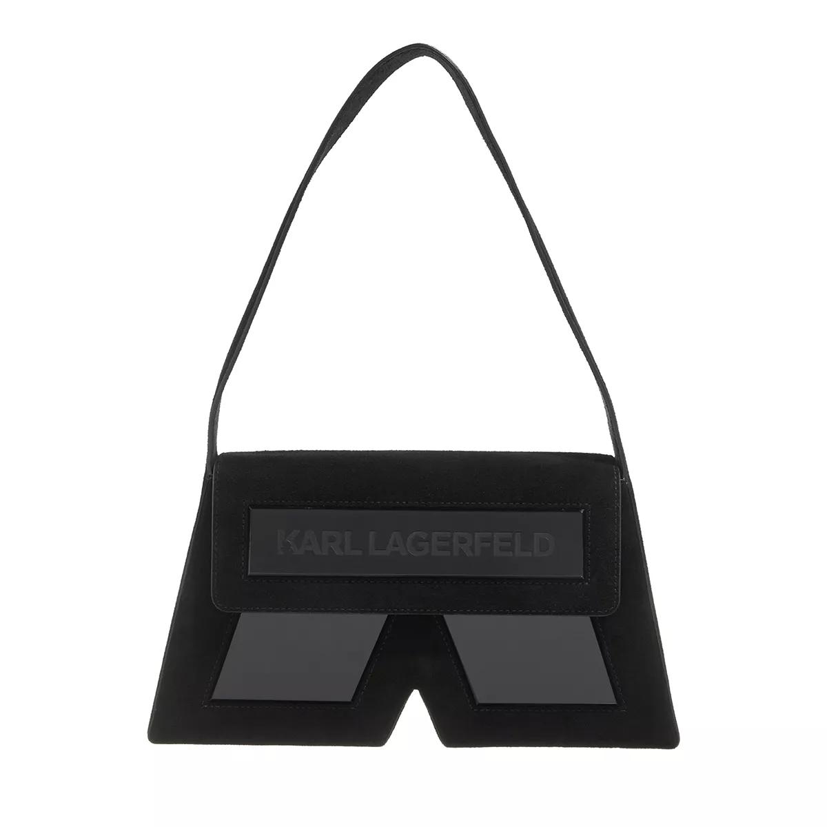 Karl Lagerfeld Hobo Bags - Icon K Shoulderbag Suede - Gr. unisize - in Schwarz - für Damen