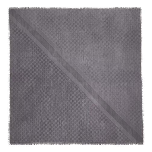 Gucci Unisex Square Scarf Dark Grey Lichtgewicht Sjaal