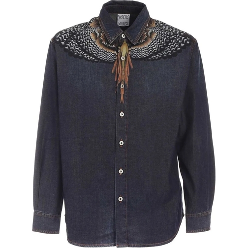 Marcelo Burlon Legere Oberteile Marcelo Burlon Grizzy Wings Denim Shirt blau