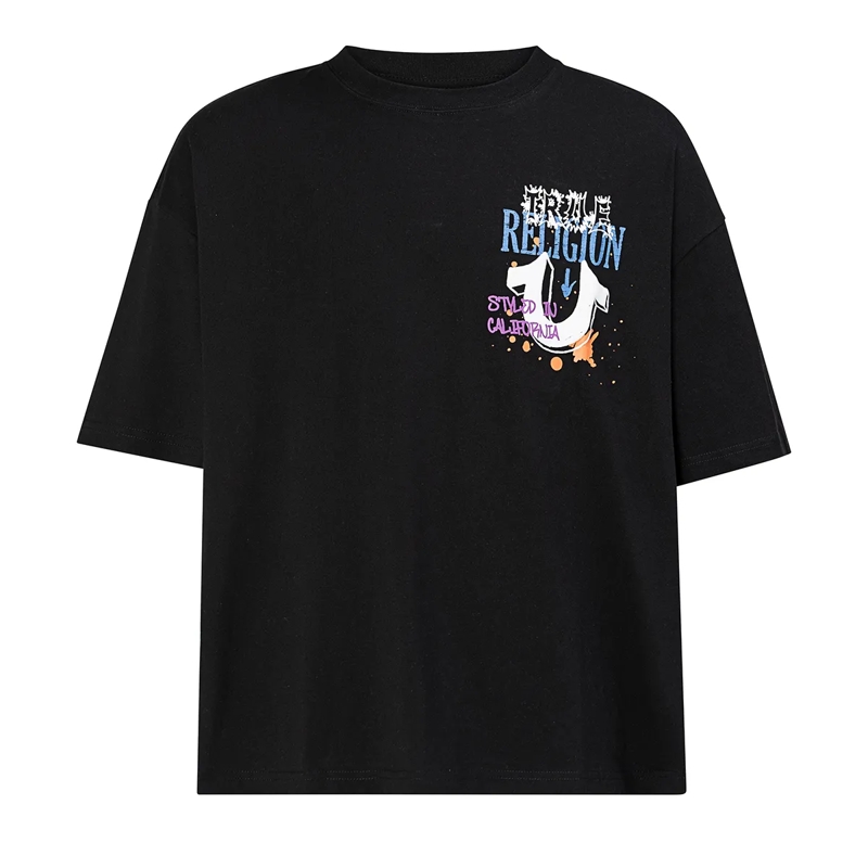 True Religion T-Shirt - Oversize Schnitt- Lockere Passform- Überschnit schwarz
