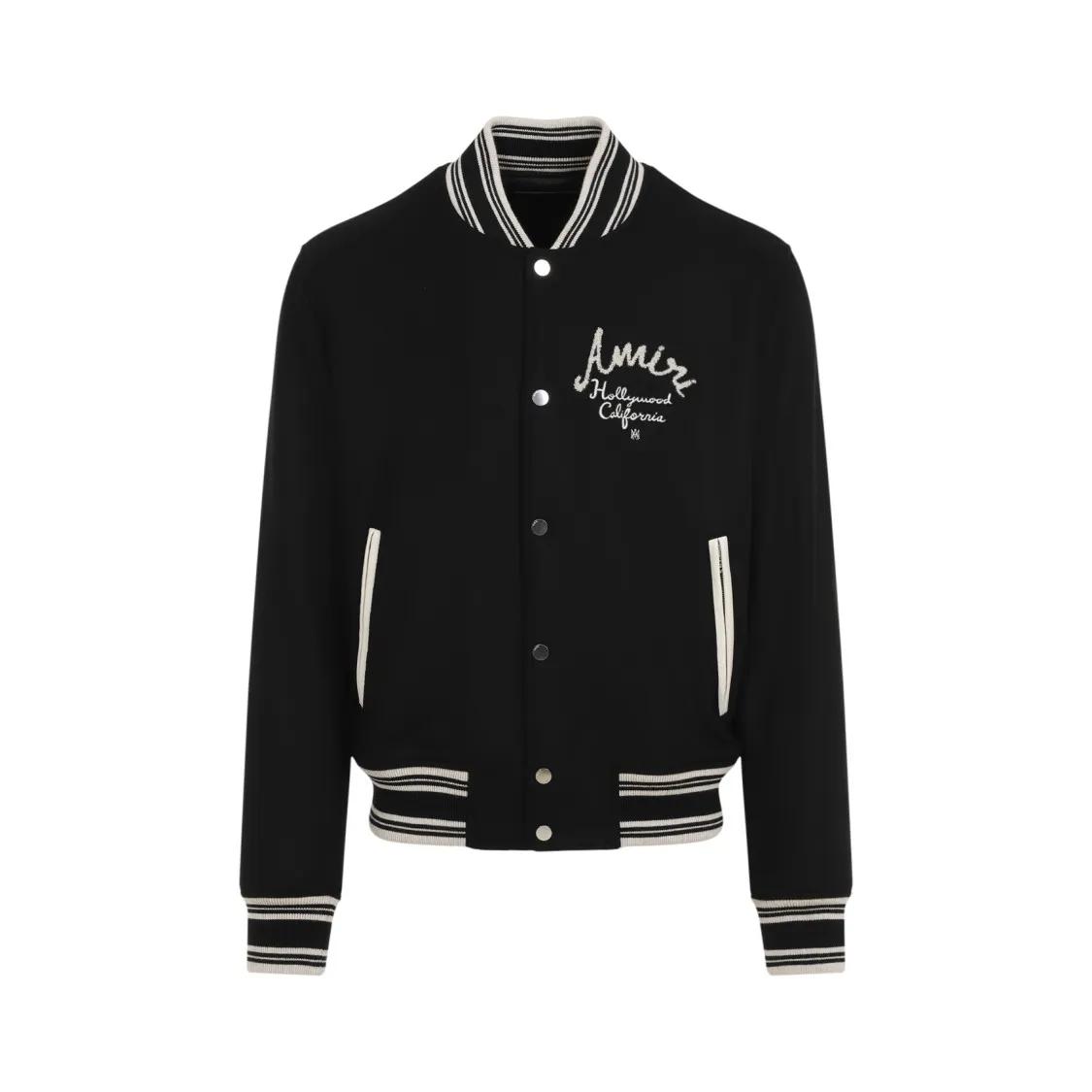 Amiri - Black Hollywood Bomber Jacket - Größe M - schwarz