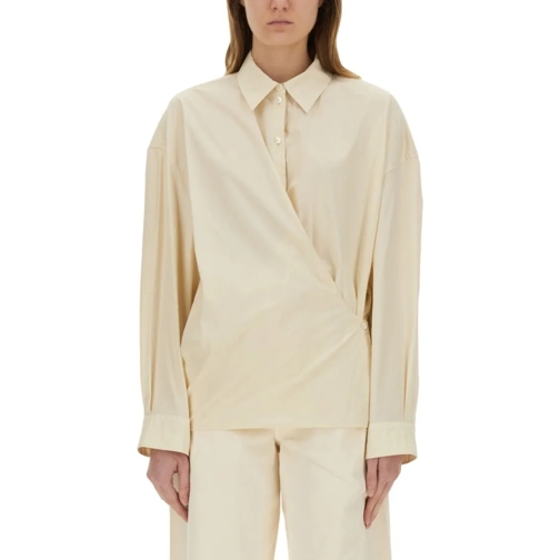 Lemaire Hemden "Straight Collar Twisted" Shirt Neutrals